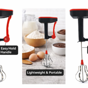 “Premium Manual Handheld Mixer Whisk – Stainless Steel Whisker | Easy Grip Kitchen Tool for Cream, Batter, Tea & Coffee | Lightweight & Portable”